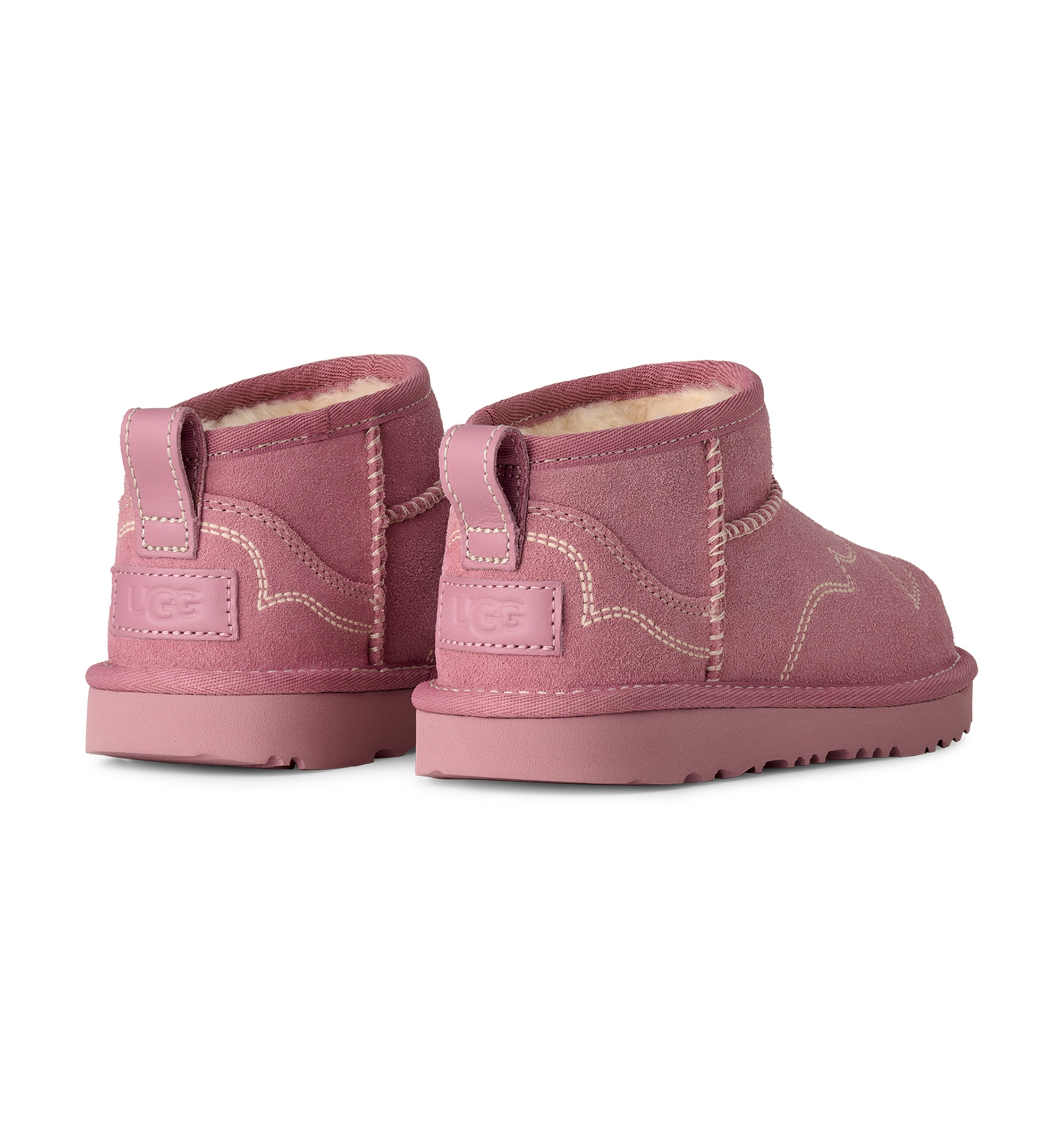 UGG® Kids Classic Ultra Mini Western Round Toe Booties - Dusty Orchid