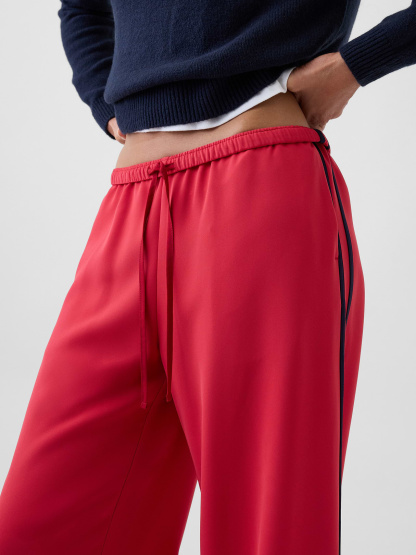 Easy Wide-Leg Pants - Red
