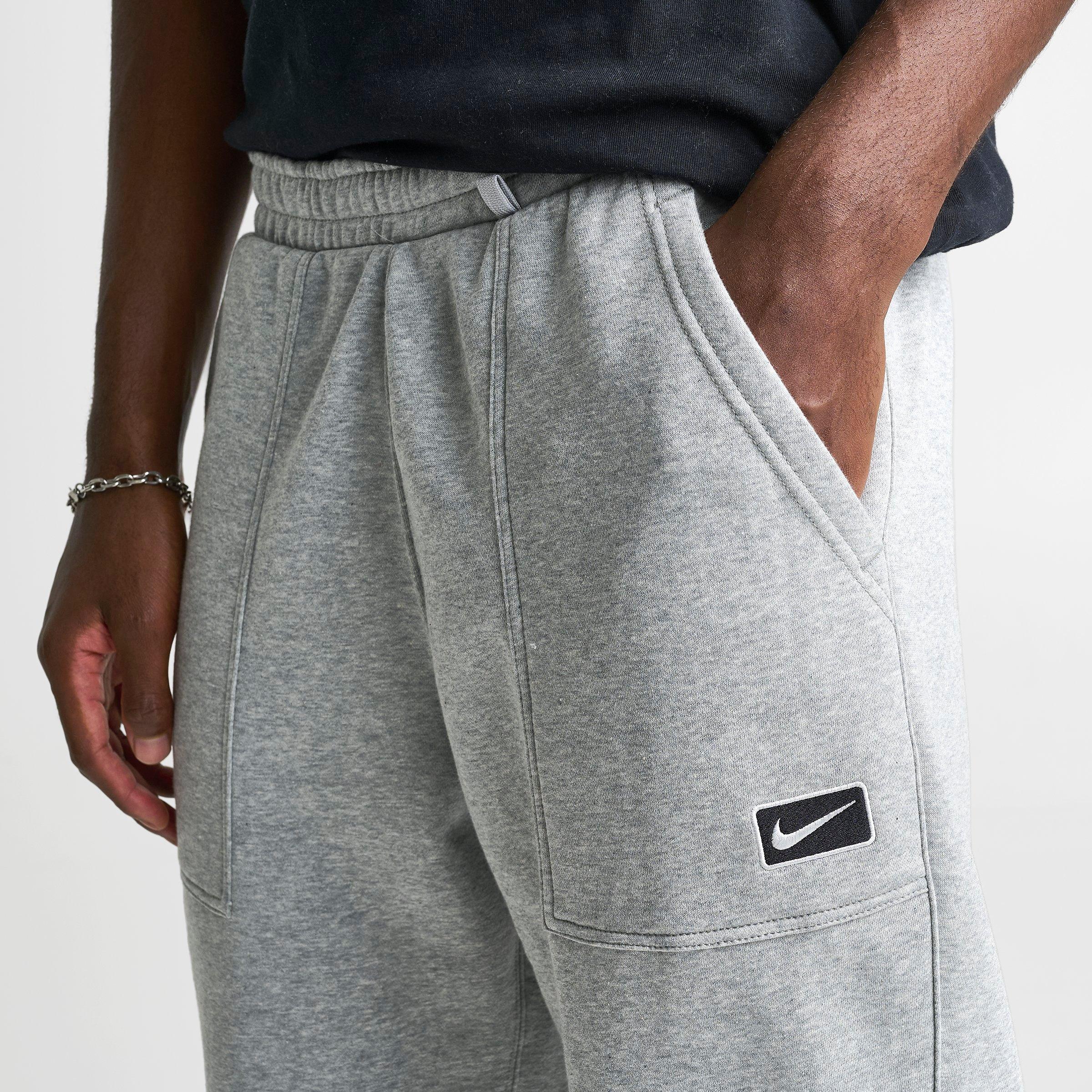 Men's Nithtke Sportswear Swoosh Box Fleece Sweatpants - Dark Grey Heather/Dark Grey Heather