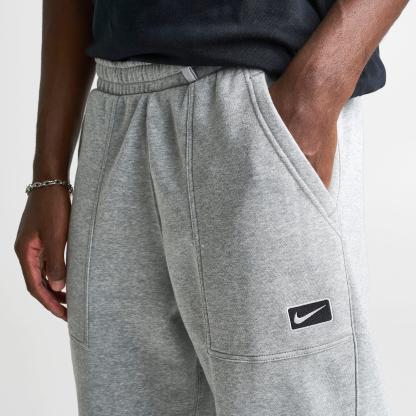 Men's Nithtke Sportswear Swoosh Box Fleece Sweatpants - Dark Grey Heather/Dark Grey Heather
