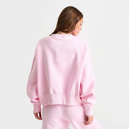 Women's Nike Sportswear Phoenix Fleece Oversized Crewneck Sweatshirt - Pink Foam/Sail