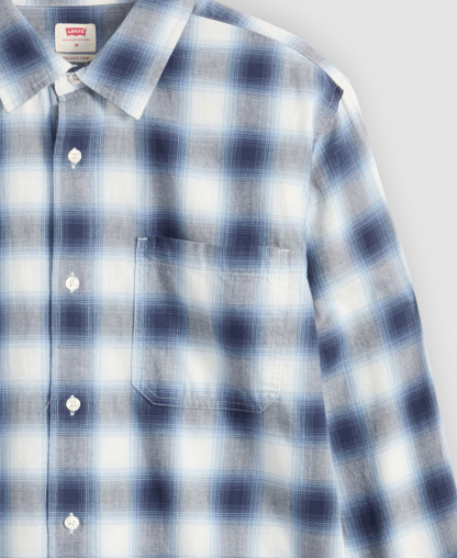 Levi's Men's Duboce Boxy Regular-Fit Overshirt - Blue/White