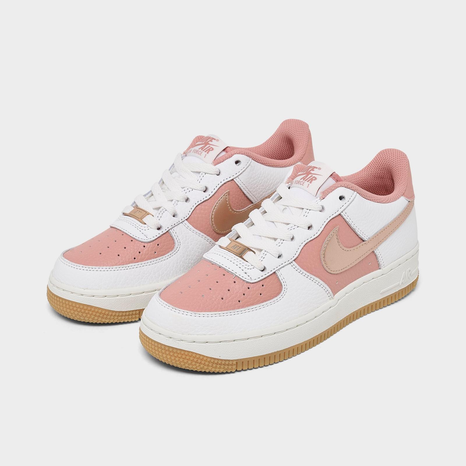 Big Kids' Nike Air Force 1 Low Casual Shoes - Rust Pink/Metallic Red Bronze/Summit White
