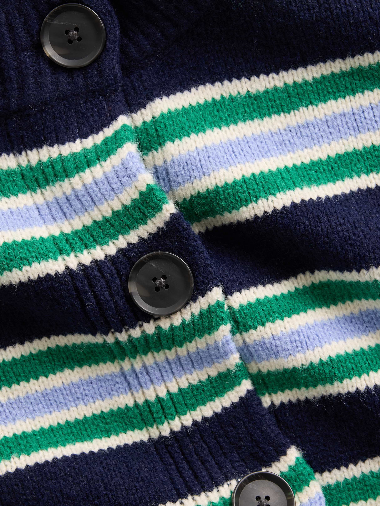 CashSoft Oversized Chunky Cardigan - Blue stripe & green stripe