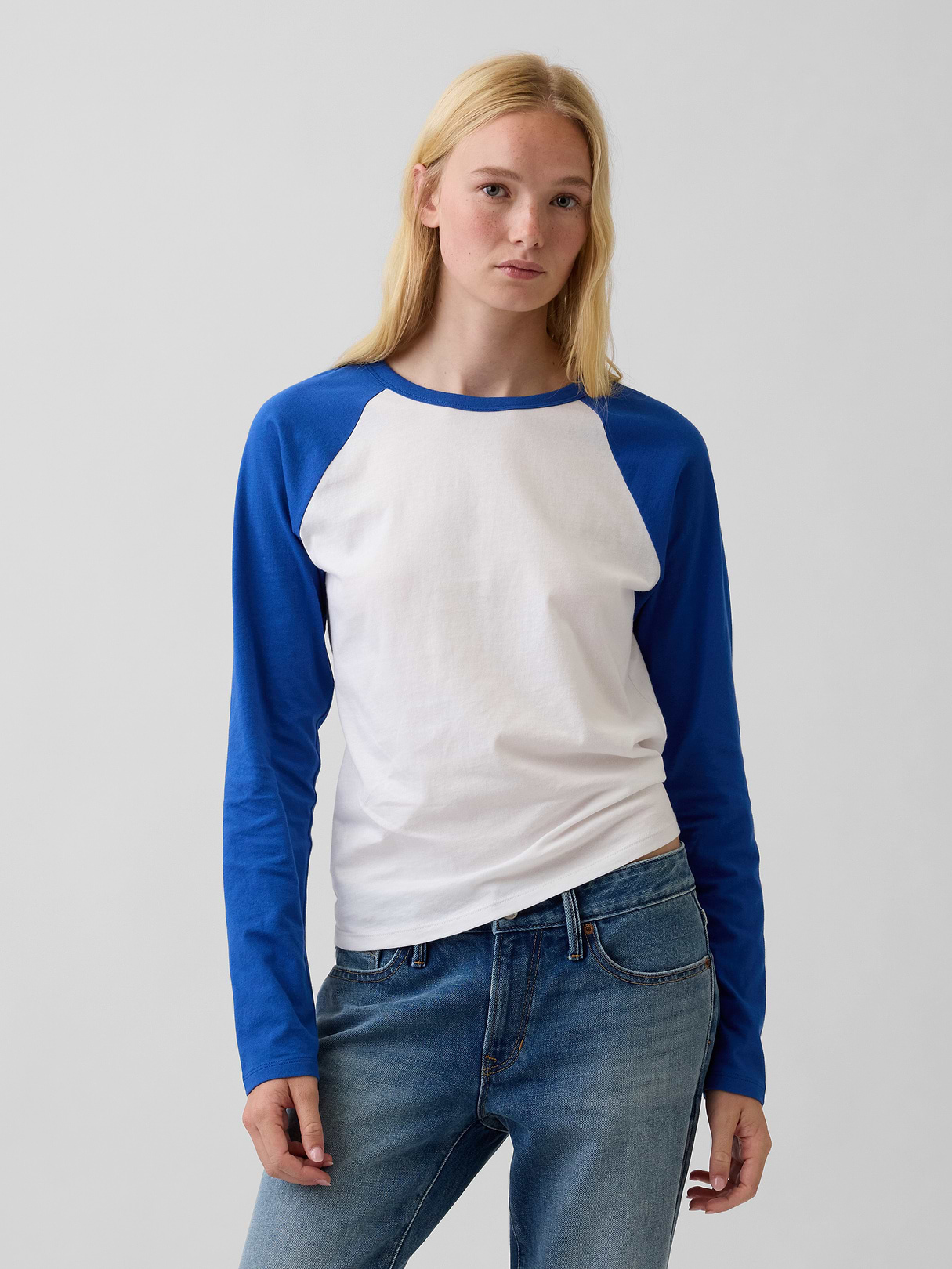 Organic Cotton VintageSoft Raglan T-Shirt - Primary blue