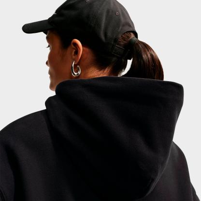Women's Nithtke Studio Fleece Medium Weight "Graphic Pack" Logo Oversized Pullover Hoodie - Total Black/White