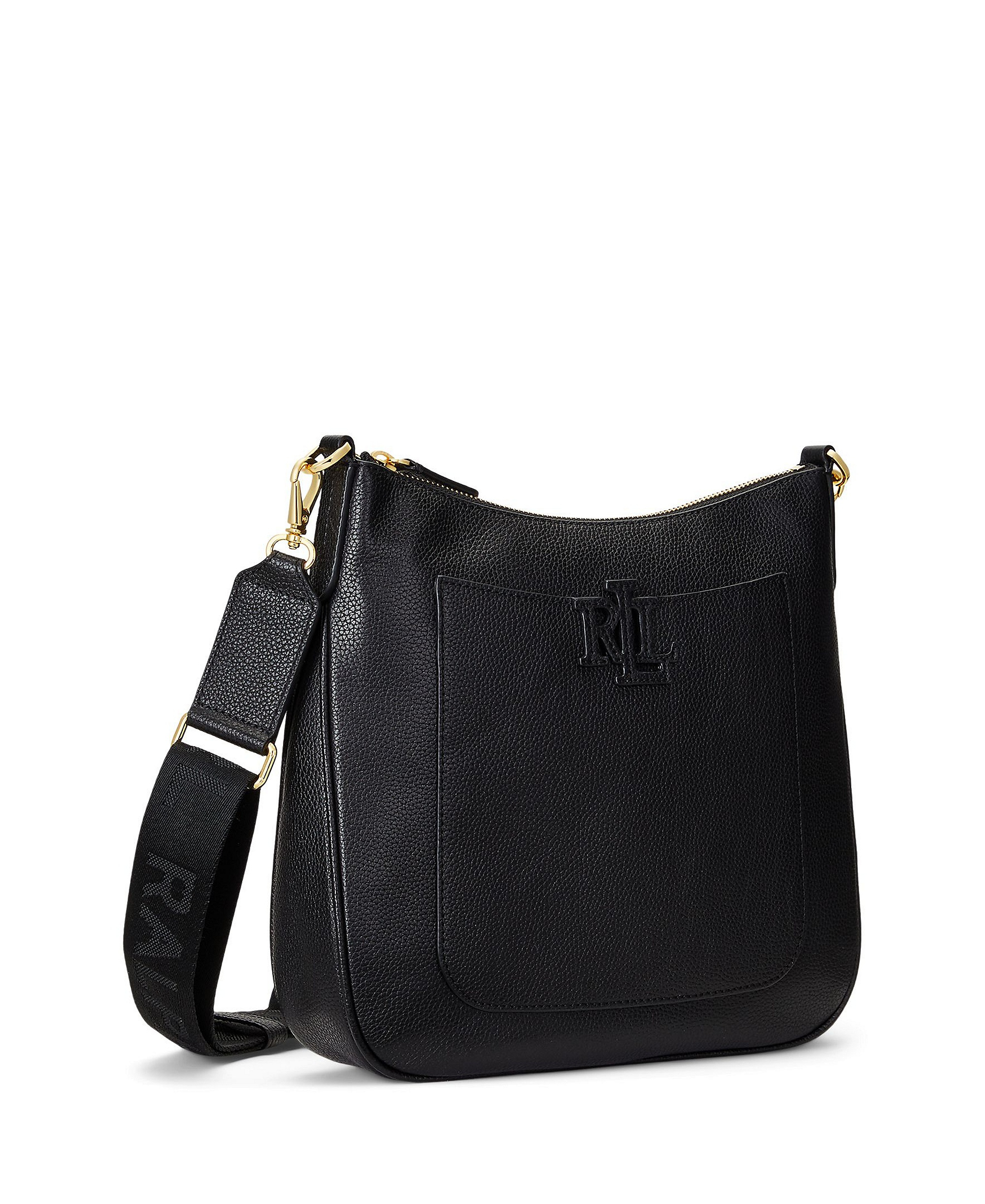 Lauren Ralph Lauren Cameryn Pebbled Leather Small Crossbody - Black