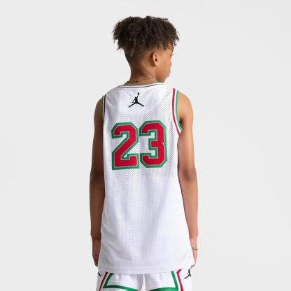 Big Kids' Jordan Basketball Jersey - White/Red/Green - view 4