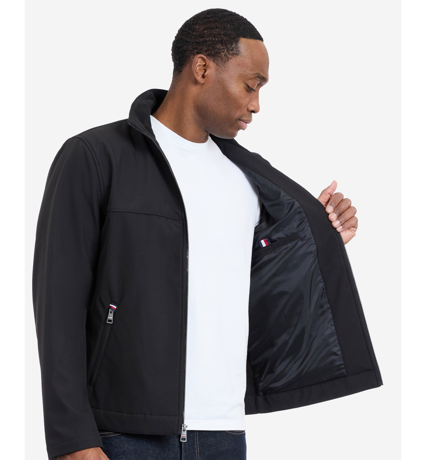 Tommy Hilfiger Men's Softshell Hipster Long-Sleeve Jacket - Black