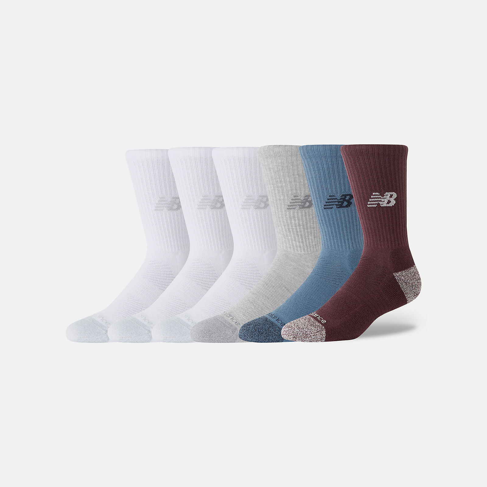 New Balance Active  Crew Socks 6 Pack, LAS65201MLT