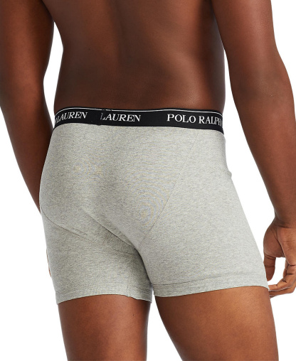 Polo Ralph Lauren Men's 3-Pack Classic Cotton Boxer Briefs - Andover Heather