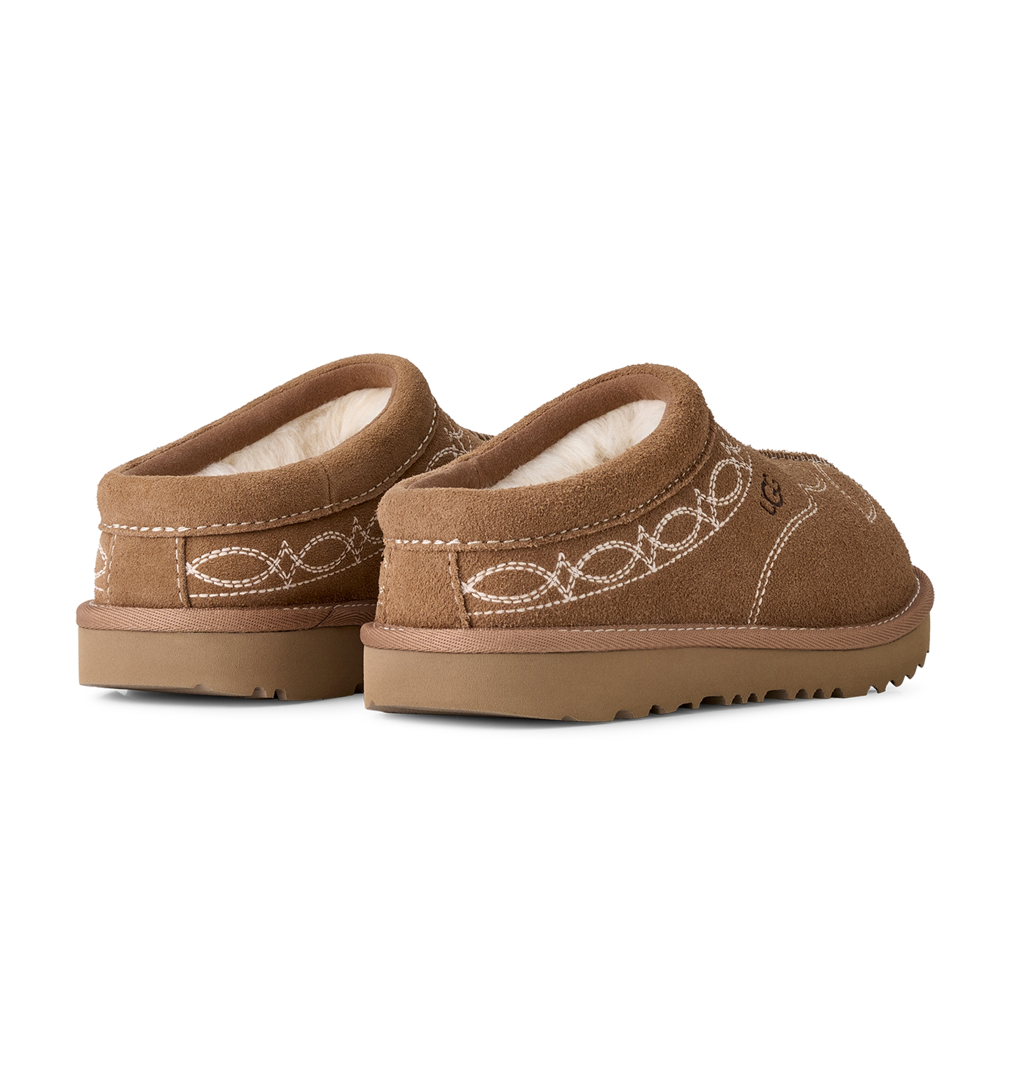 UGG® Kids Tasman II Western Clog Round Toe Slippers - Chestnut