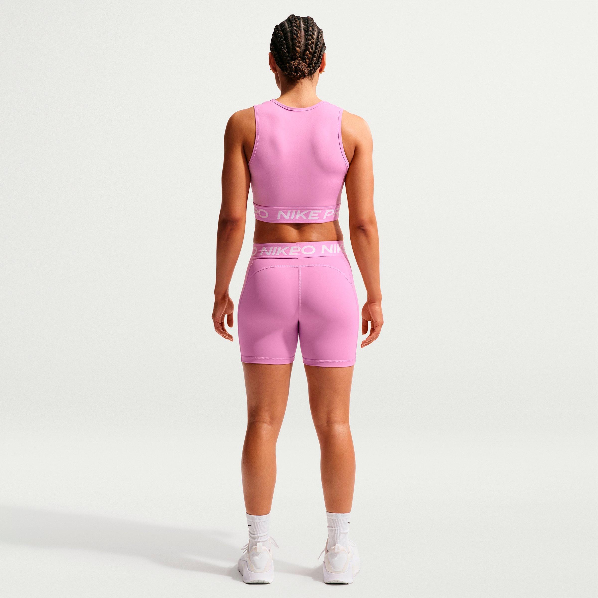 Women's Nithtke Pro Dri-FIT Crop Tank - Light Magenta/White