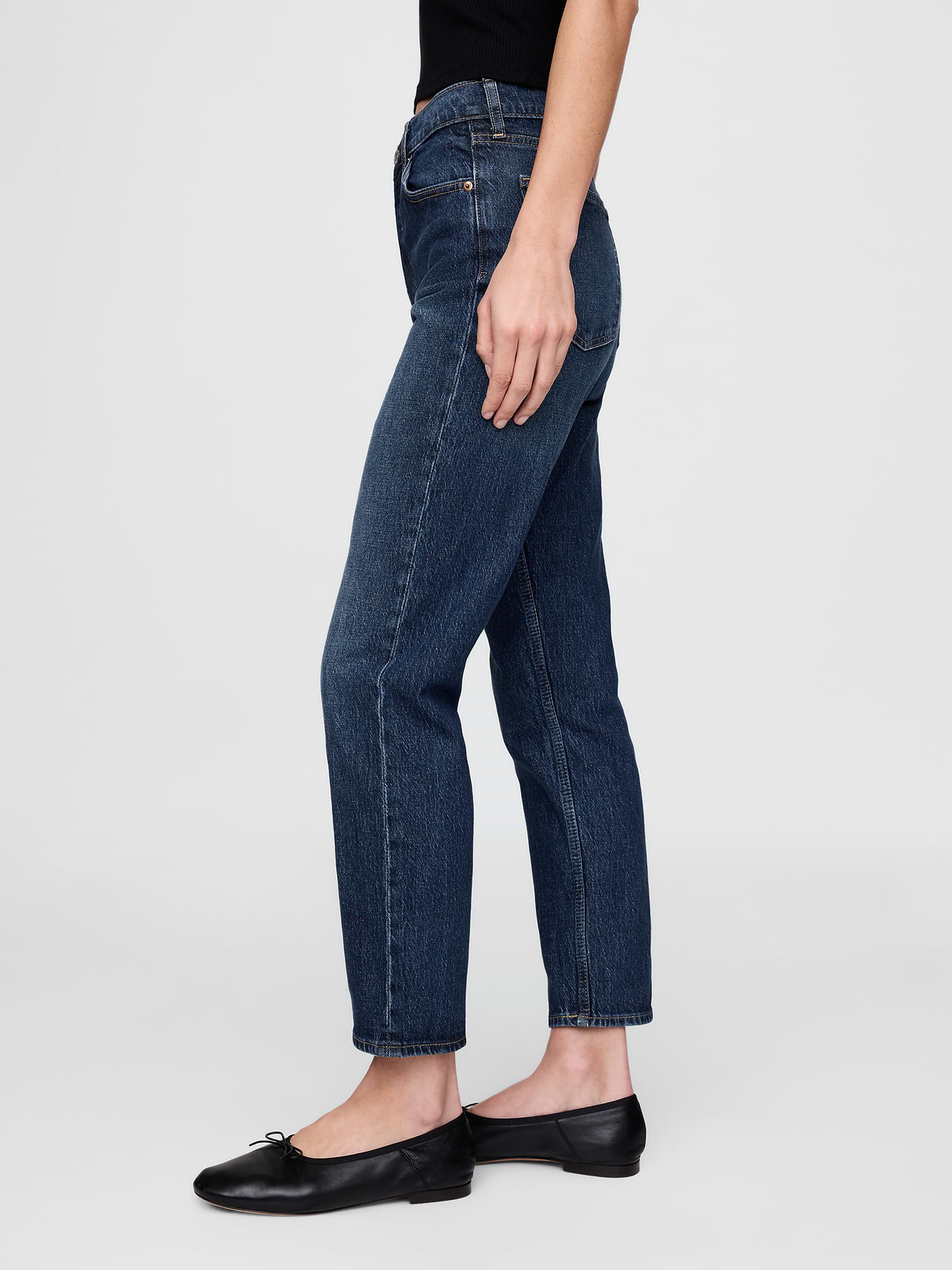 High Rise Cheeky Straight Jeans - Dark indigo v2
