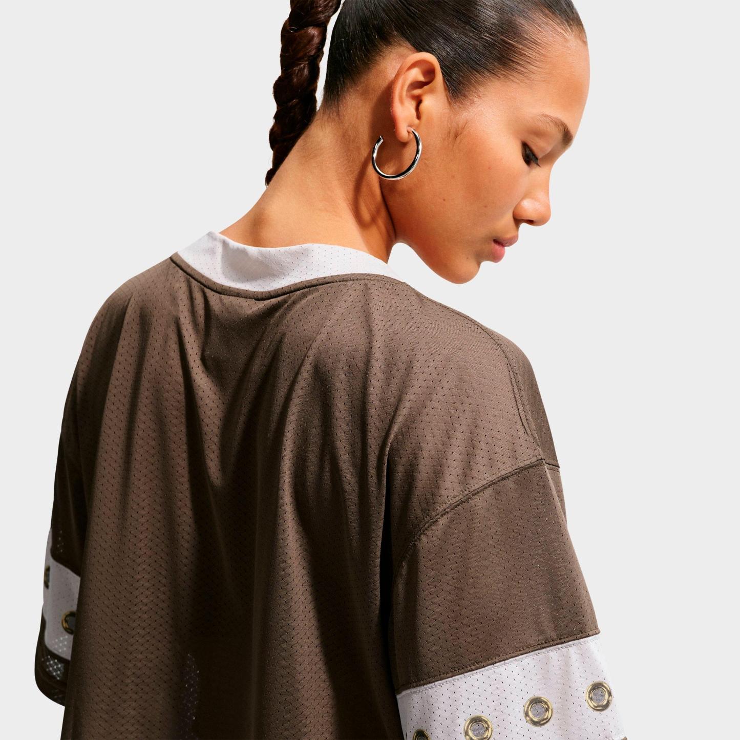 Women's Nithtke Sportswear Cropped Jersey Top - Dark Hazel/Moon Particle
