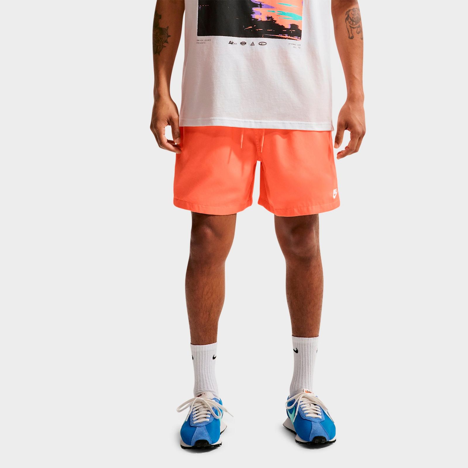 Men's Nike Club Woven 6" Flow Shorts - Orange Frost/White