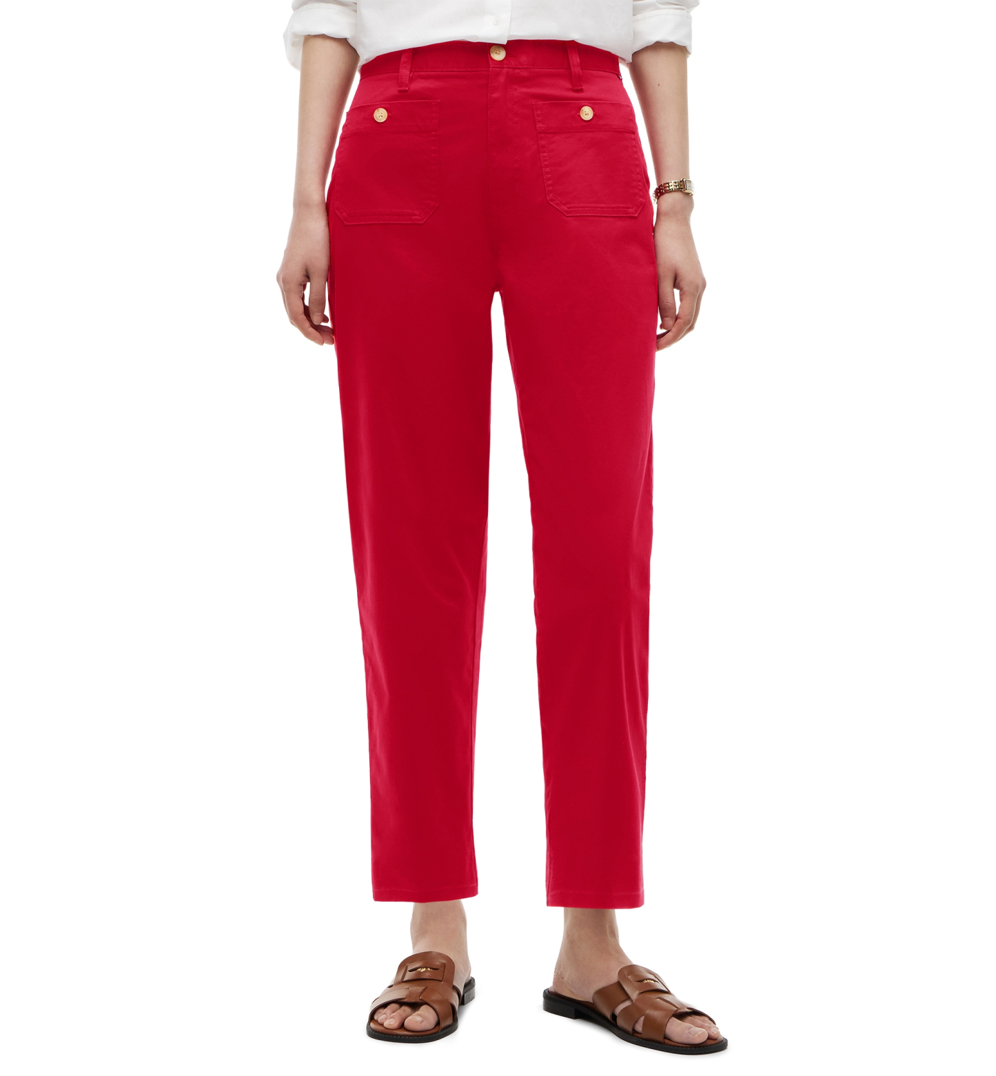 Tommy Hilfiger Women's Twill Patch Pocket Chinos Pants - Primary Red