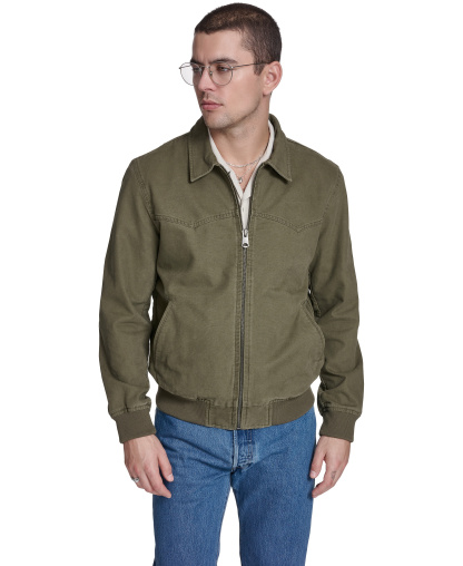 Levi's Men's Cotton Western Bomber Jacket - Olive