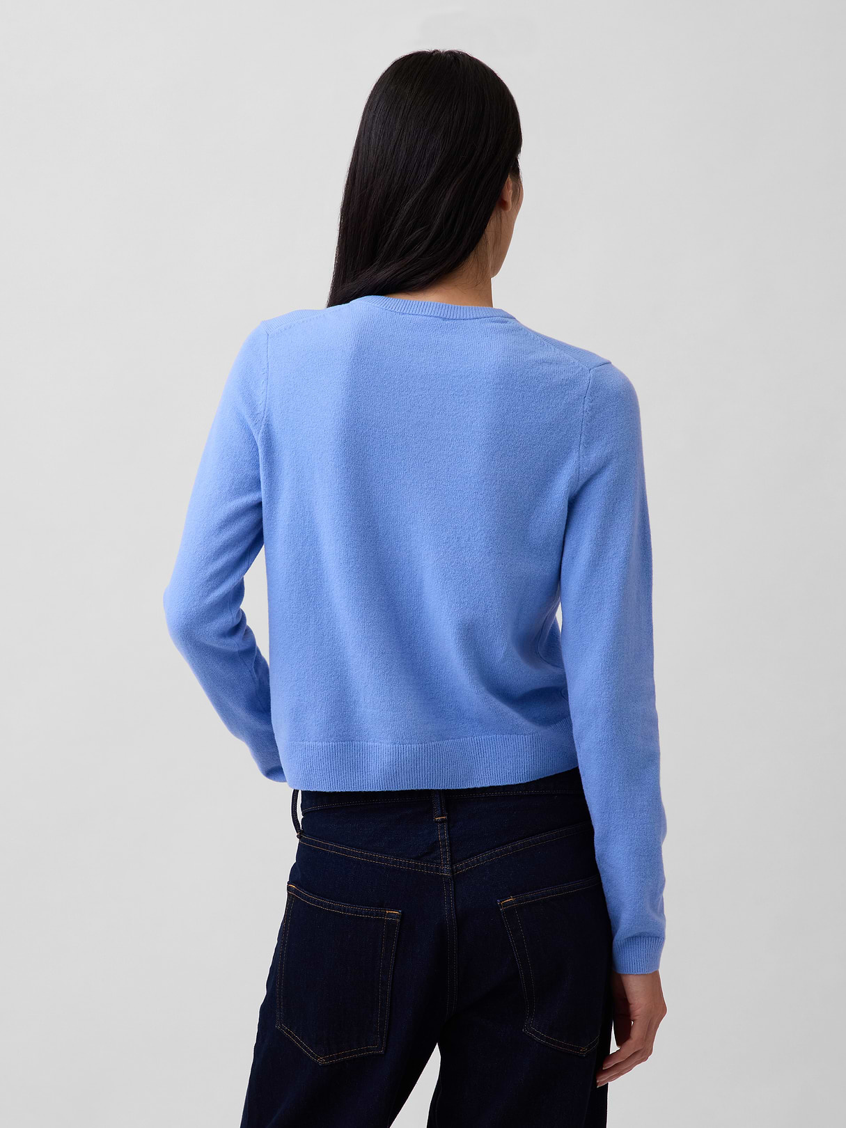 CashSoft Crop Cardigan - Shirting blue
