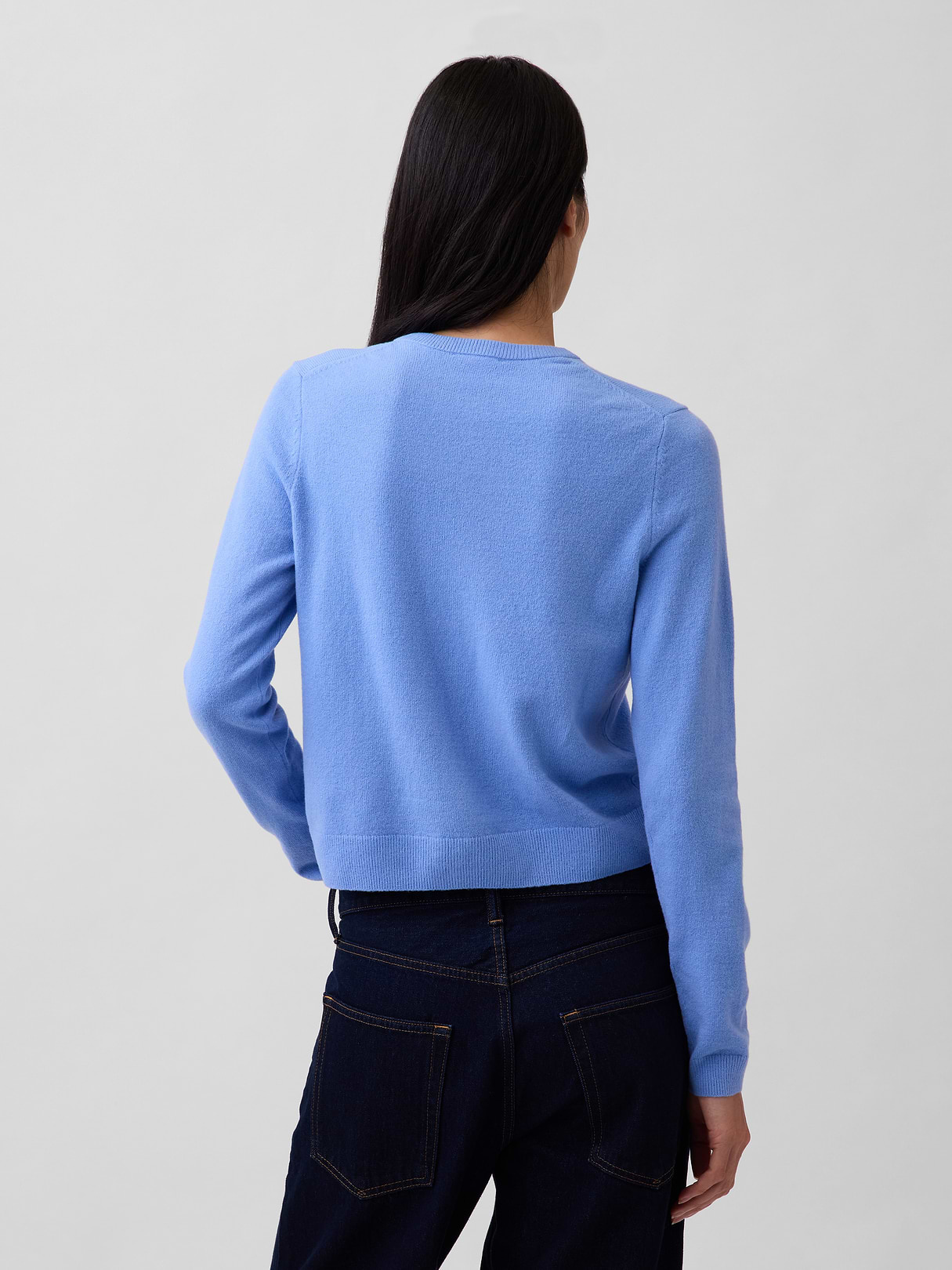 CashSoft Crop Cardigan - Shirting blue