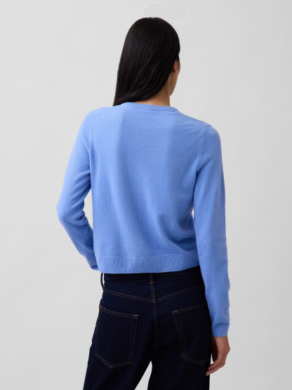 CashSoft Crop Cardigan - Shirting blue