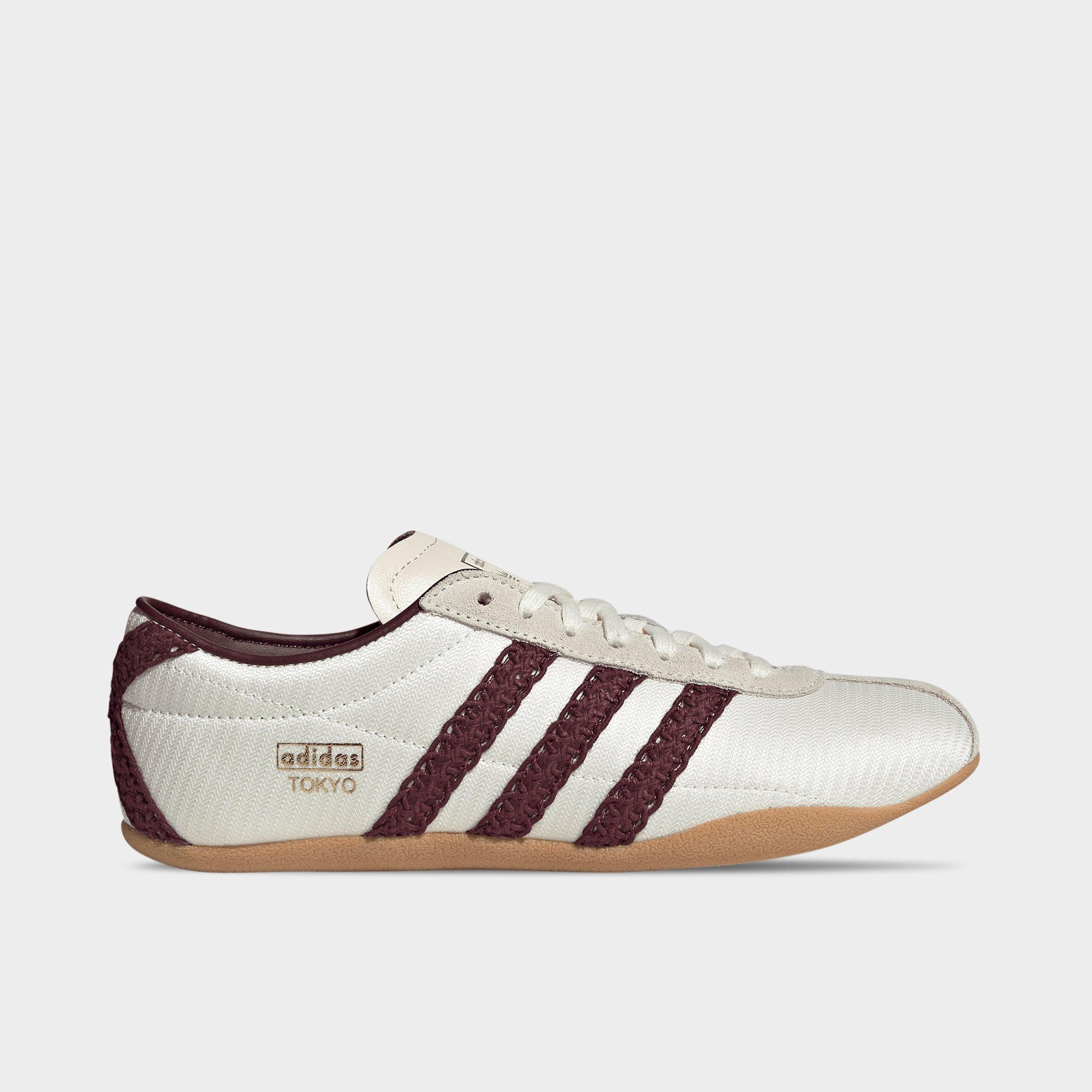 Women's adidas Originals Tokyo Casual Shoes - Part 2 - Off White/Maroon/Gum - Left shoe facing left. Outside of the shoe.