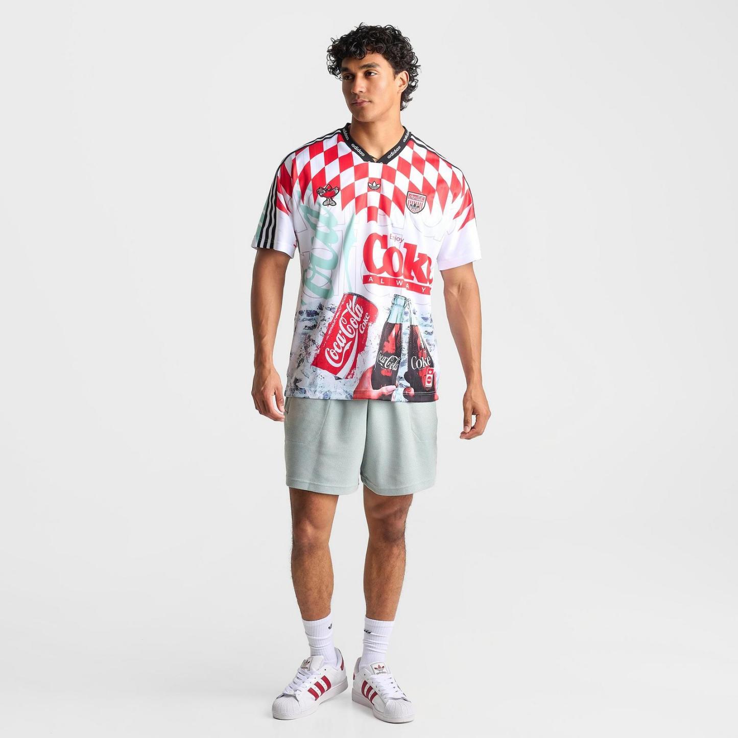 Men's adidas Originals x Coca-Cola Mashup Soccer Jersey - White/Multi - view 2