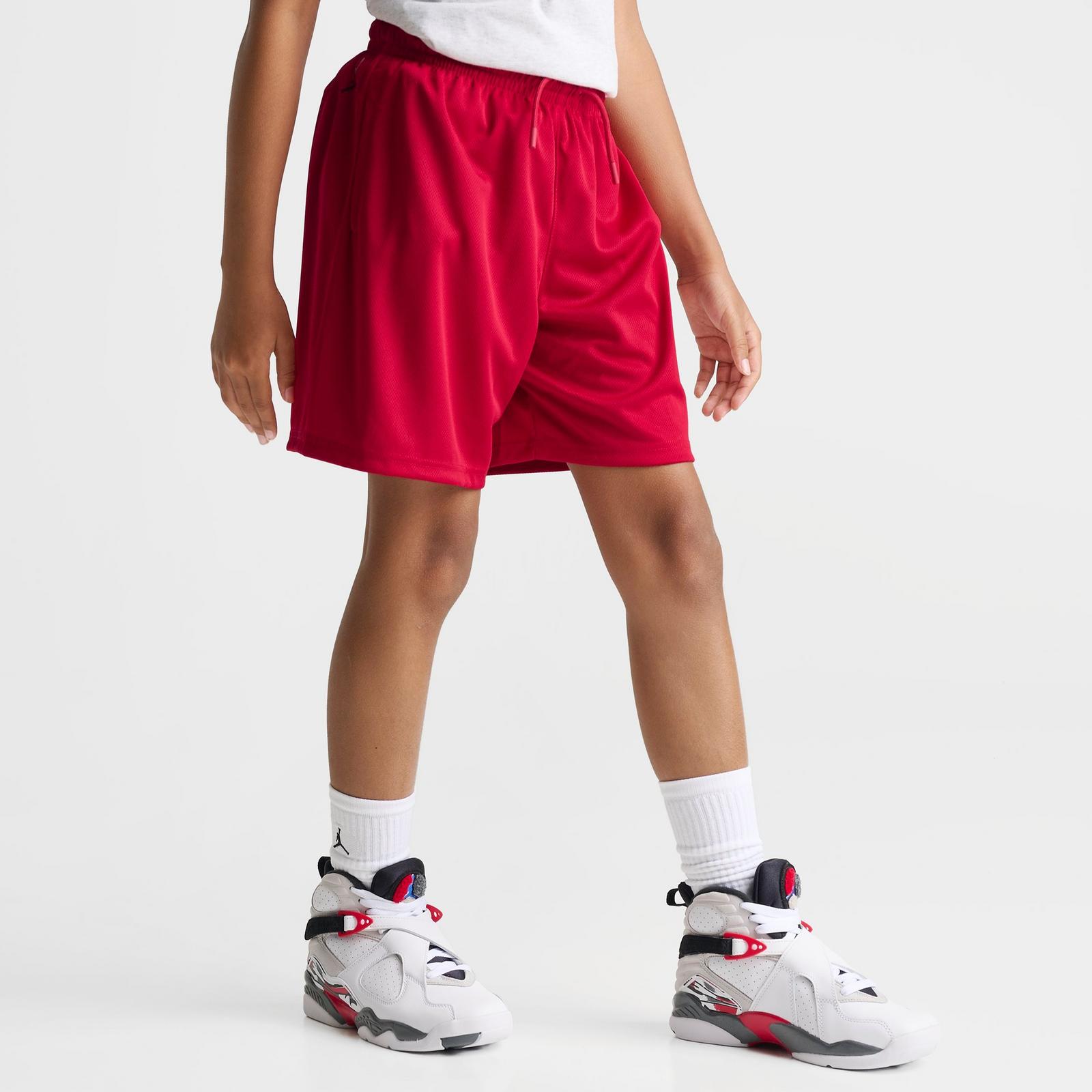 Big Kids' Jordan Jumpman Swoosh Mesh Shorts - Gym Red - view 3