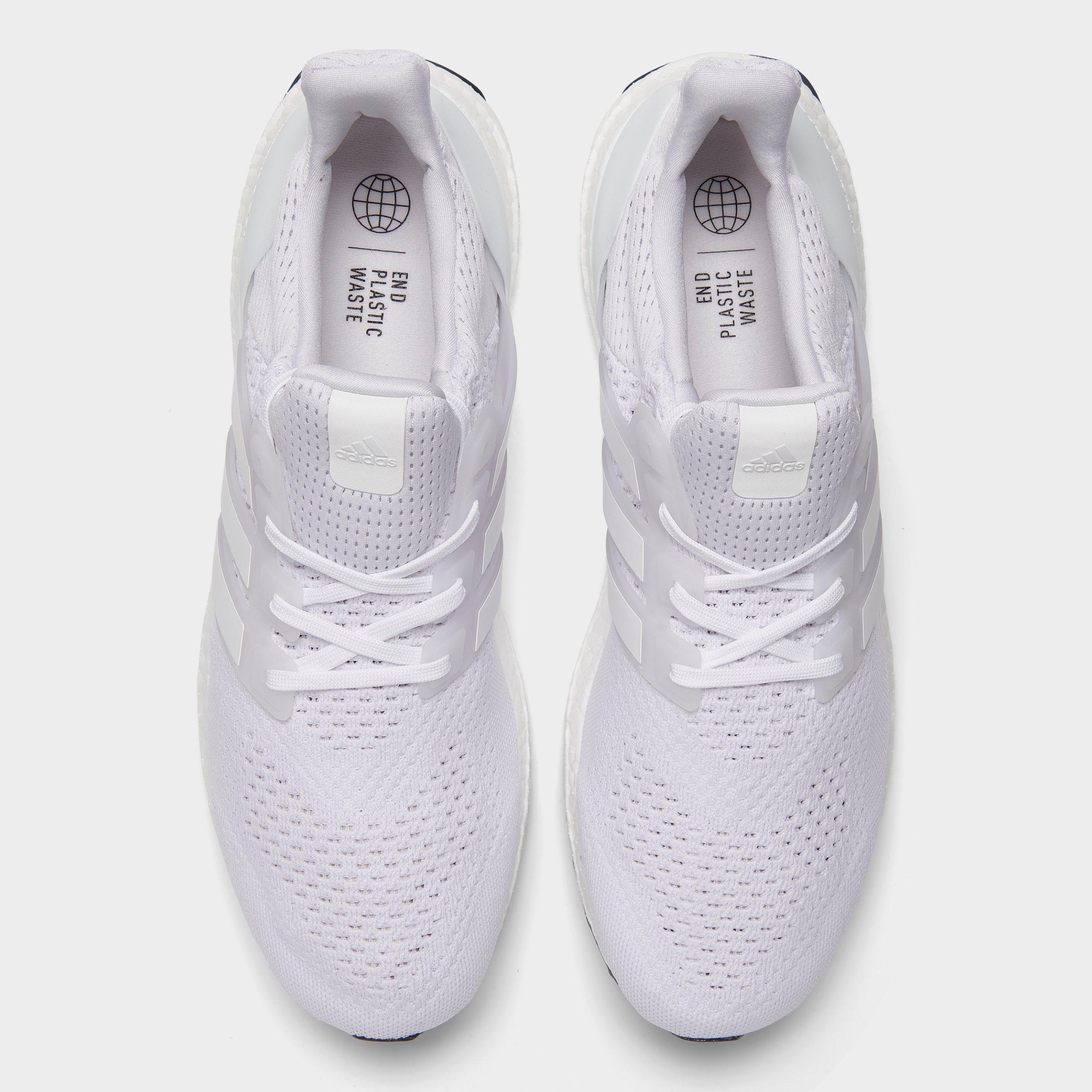 Men's adidas Ultraboost 1.0 Running Shoes - White/White/White - Top view