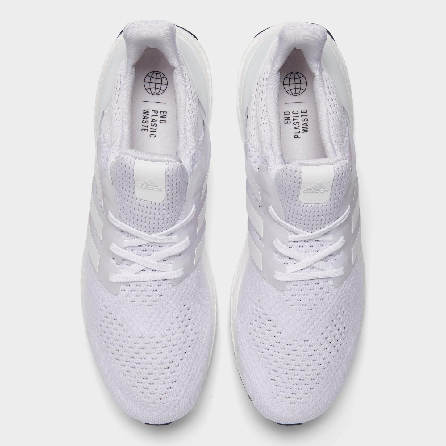 Men's adidas Ultraboost 1.0 Running Shoes - White/White/White - Top view
