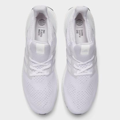 Men's adidas Ultraboost 1.0 Running Shoes - White/White/White - Top view