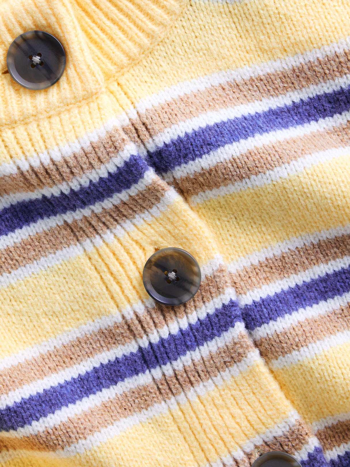 CashSoft Oversized Chunky Cardigan - Yellow & blue stripe
