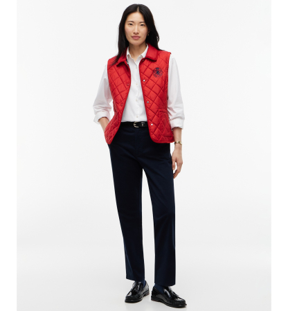 Tommy Hilfiger Women's Quilted Club Collar Vest - Dark Magma