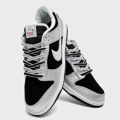 Men's Nithtke Dunk Low Retro Casual Shoes - Part 2 - Metallic Silver/Black/Sail/Metallic Silver - Detail shot