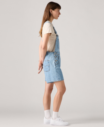 Levi's Women's Vintage-Inspired Square Neck Adjustable Straps Shortalls - I Will