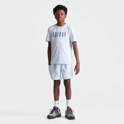Big Kids' adidas 3-Stripes Woven Shorts - Crystal Sky - view 2