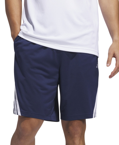 adidas Men's Three Stripes Legends Basketball Shorts - Blue/White