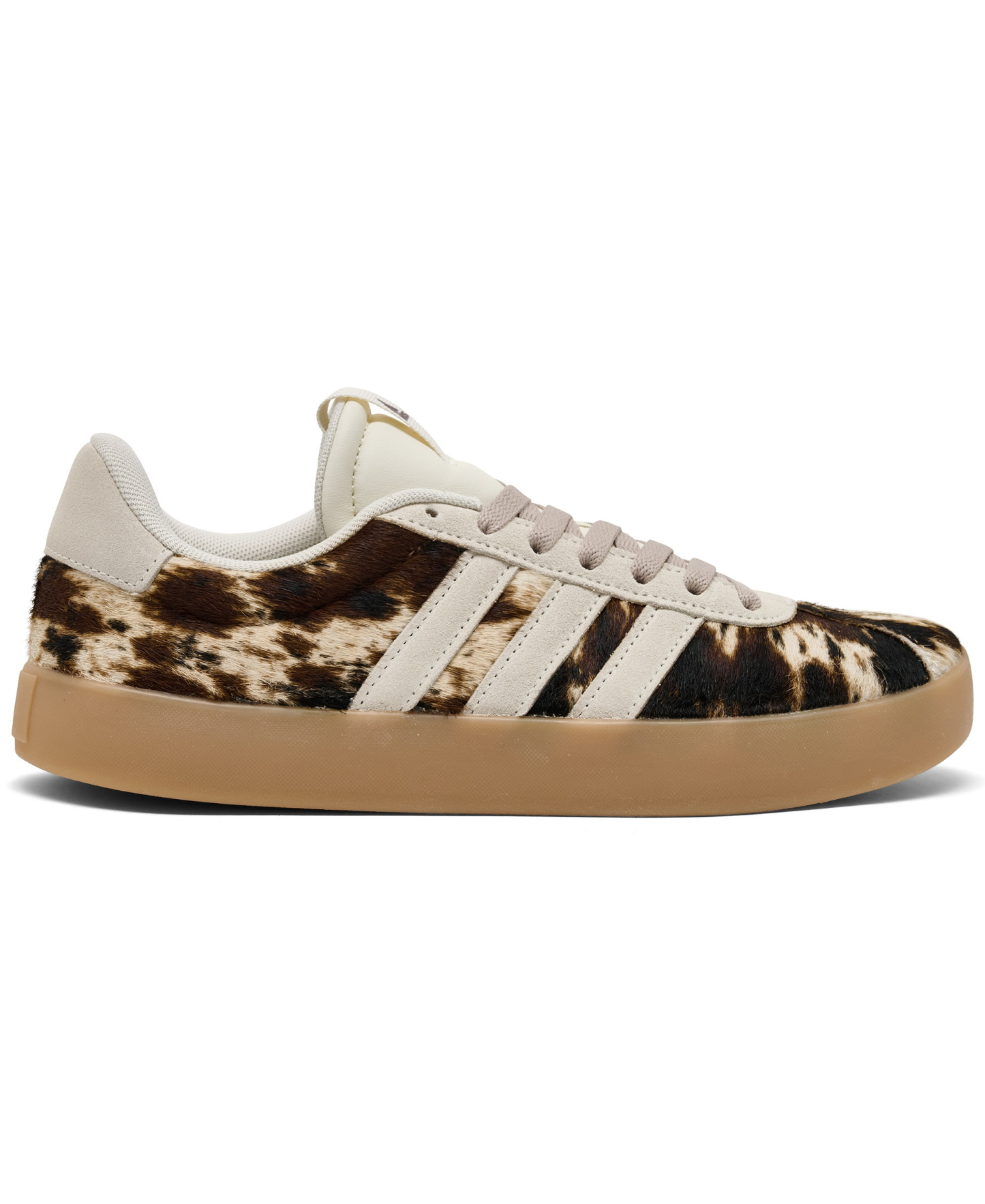 adidas Women's VL Court 3.0 Cow Print Sneakers - OffWhite, TraceBrown