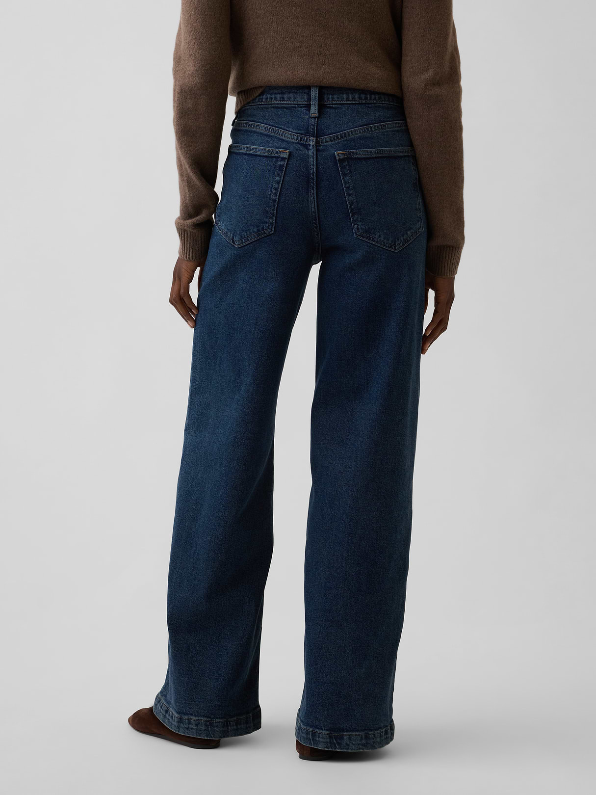 High Rise Stride Wide-Leg Jeans - Dark tint wash