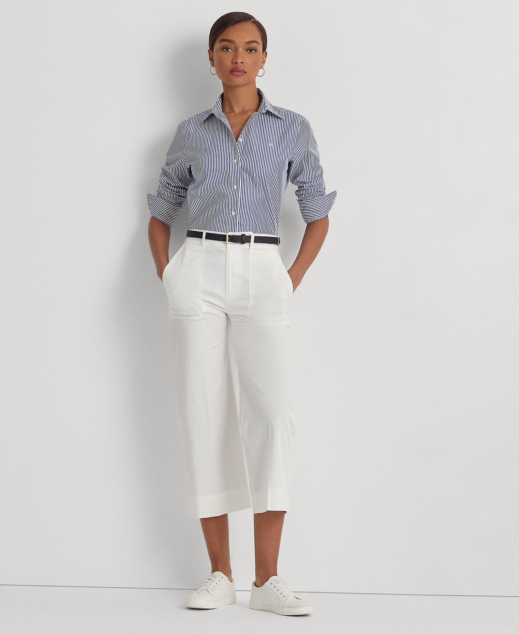 Lauren Ralph Lauren Non-Iron Straight-Fit Shirt - Blue/White