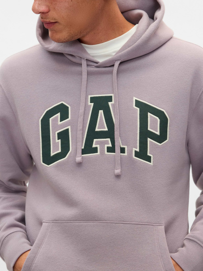Adult VintageSoft Arch Logo Hoodie - dusty mauve