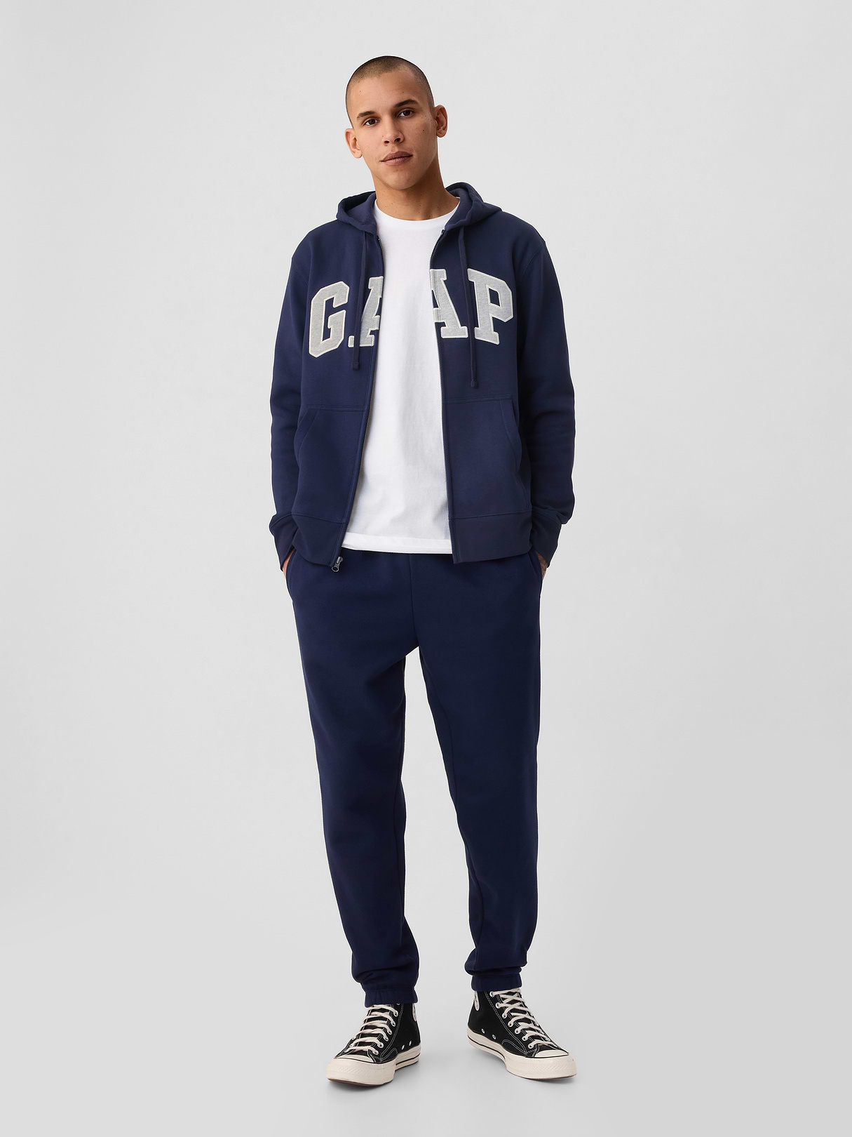 Adult VintageSoft Arch Logo Zip Hoodie - Blue