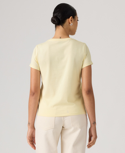 Levi's Women's Perfect Graphic Logo Cotton T-Shirt - Runa Bw Embroidery Pear Sorbet
