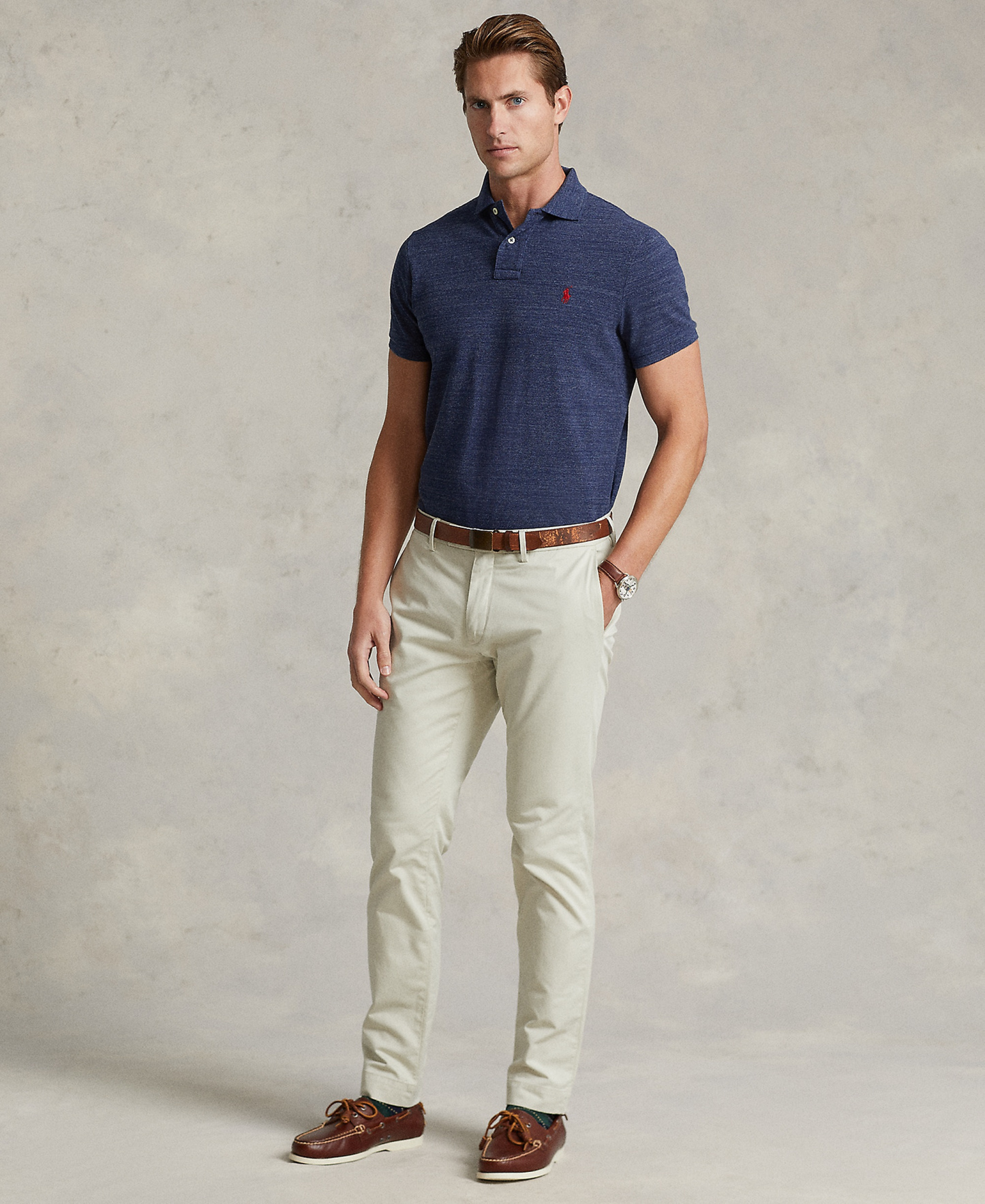 Polo Ralph Lauren Men's Custom Slim-Fit Mesh Polo Shirt - Classic Royal Heather