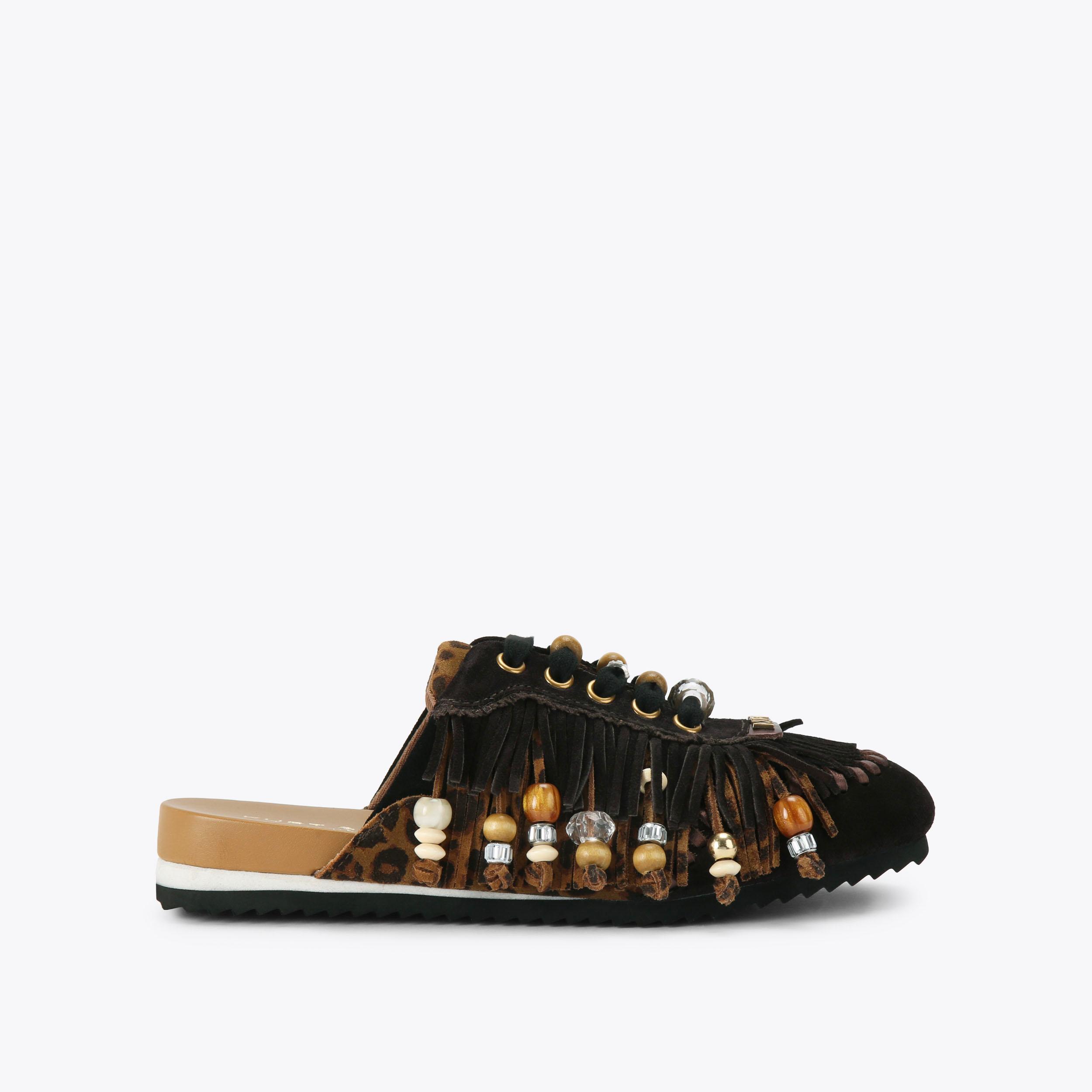 Kurt Geiger London Islington P Fringe Mule - Brown