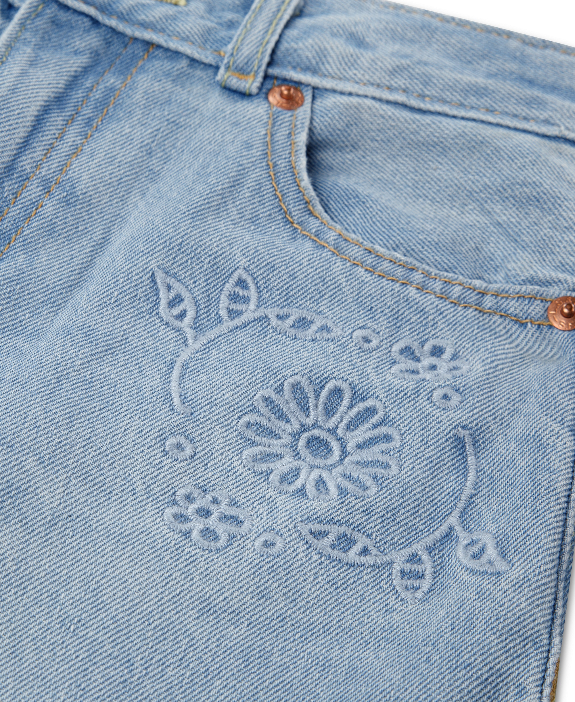 Levi's Girls' 7-16 Embroidered High-Rise Baggy Jeans - Marin Babe