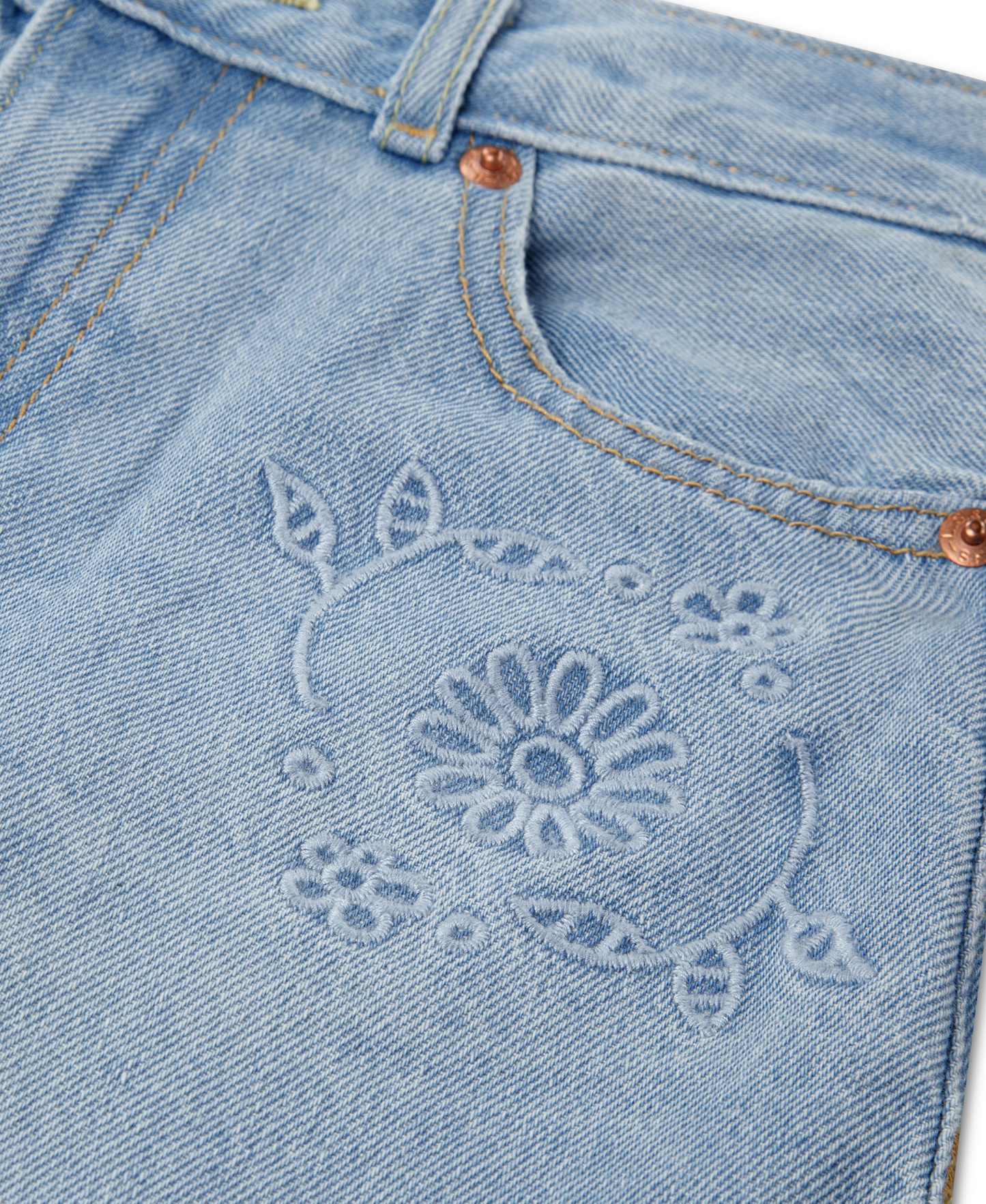 Levi's Girls' 7-16 Embroidered High-Rise Baggy Jeans - Marin Babe