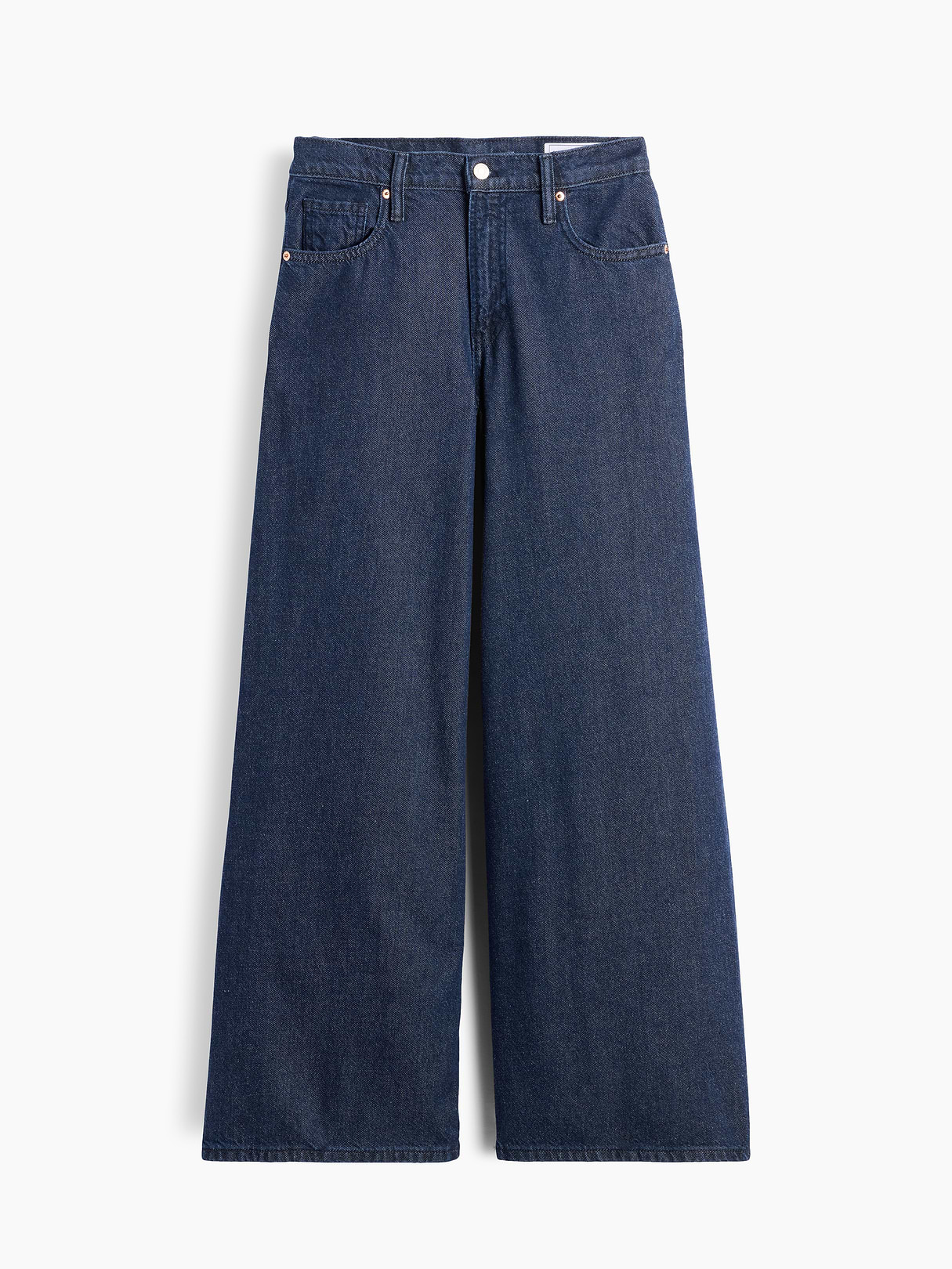 Mid Rise Denim Stripe Baggy Jeans - Medium indigo