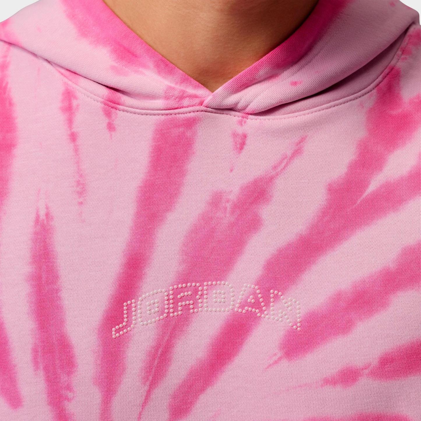 Men's Jordan Brooklyn Fleece Tie-Dye Festival Pullover Hoodie - Iced Carmine/Pinksicle/Pale Ivory - view 5