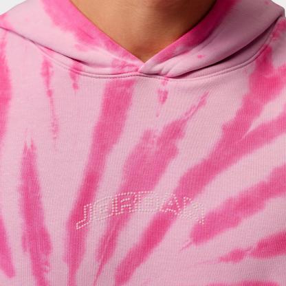 Men's Jordan Brooklyn Fleece Tie-Dye Festival Pullover Hoodie - Iced Carmine/Pinksicle/Pale Ivory - view 5